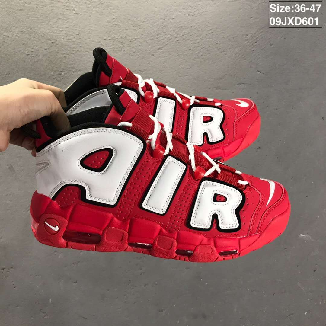 2019 Women Nike Air MoreUptempo Red White Shoes